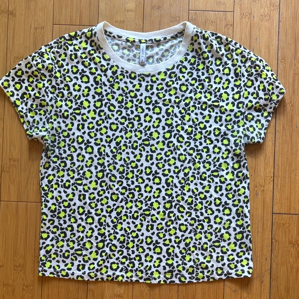 Z Supply White and Yellow Leopard Print Tee